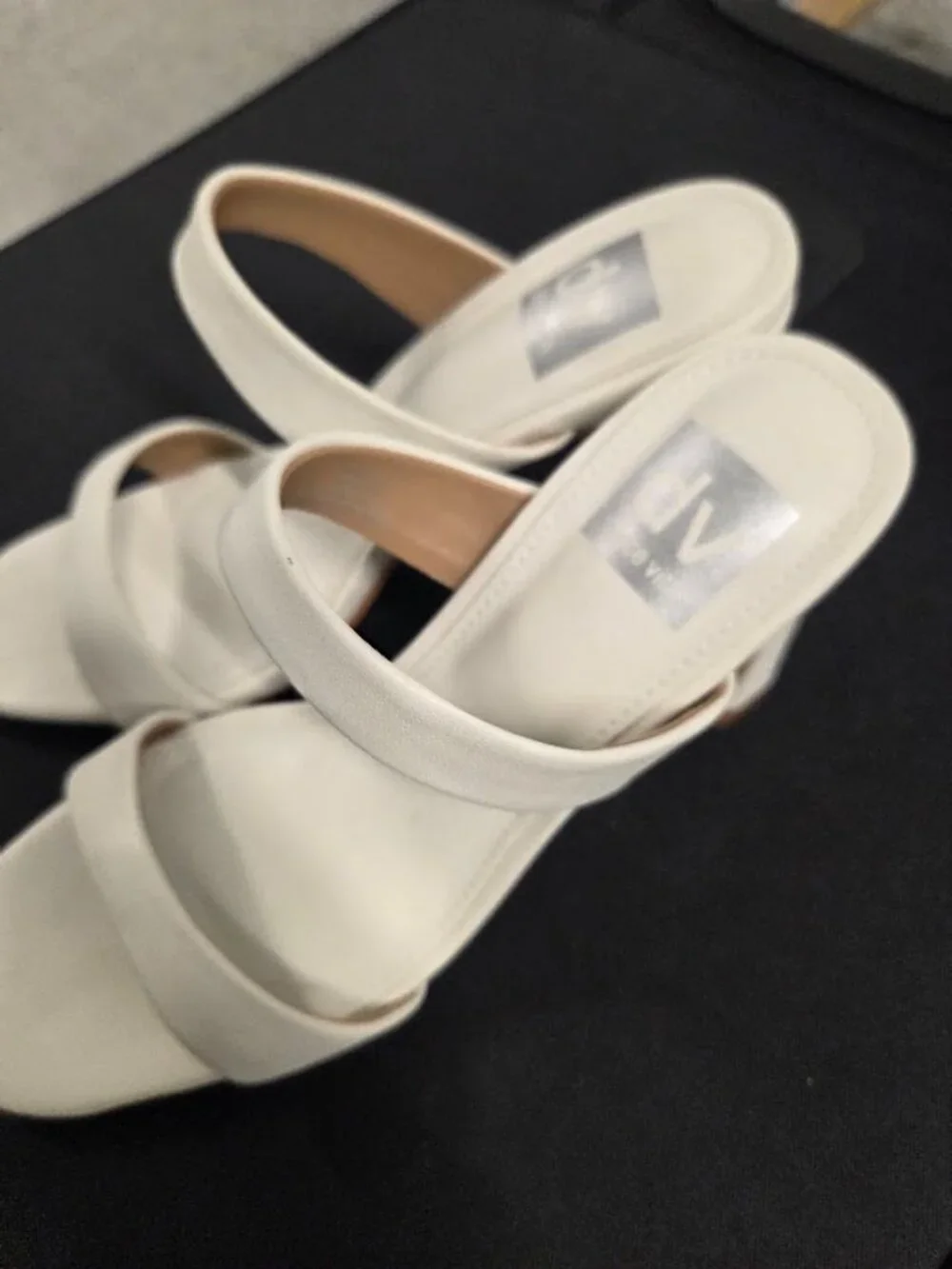 Dolce Vita Veniss Two-Band Blade Heel Dress Sandals White Size 6 - NEW